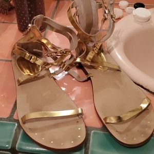 Zara Gold Sandals 39 or 8.5